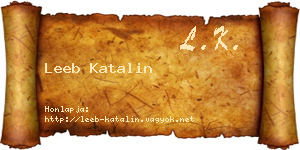 Leeb Katalin névjegykártya